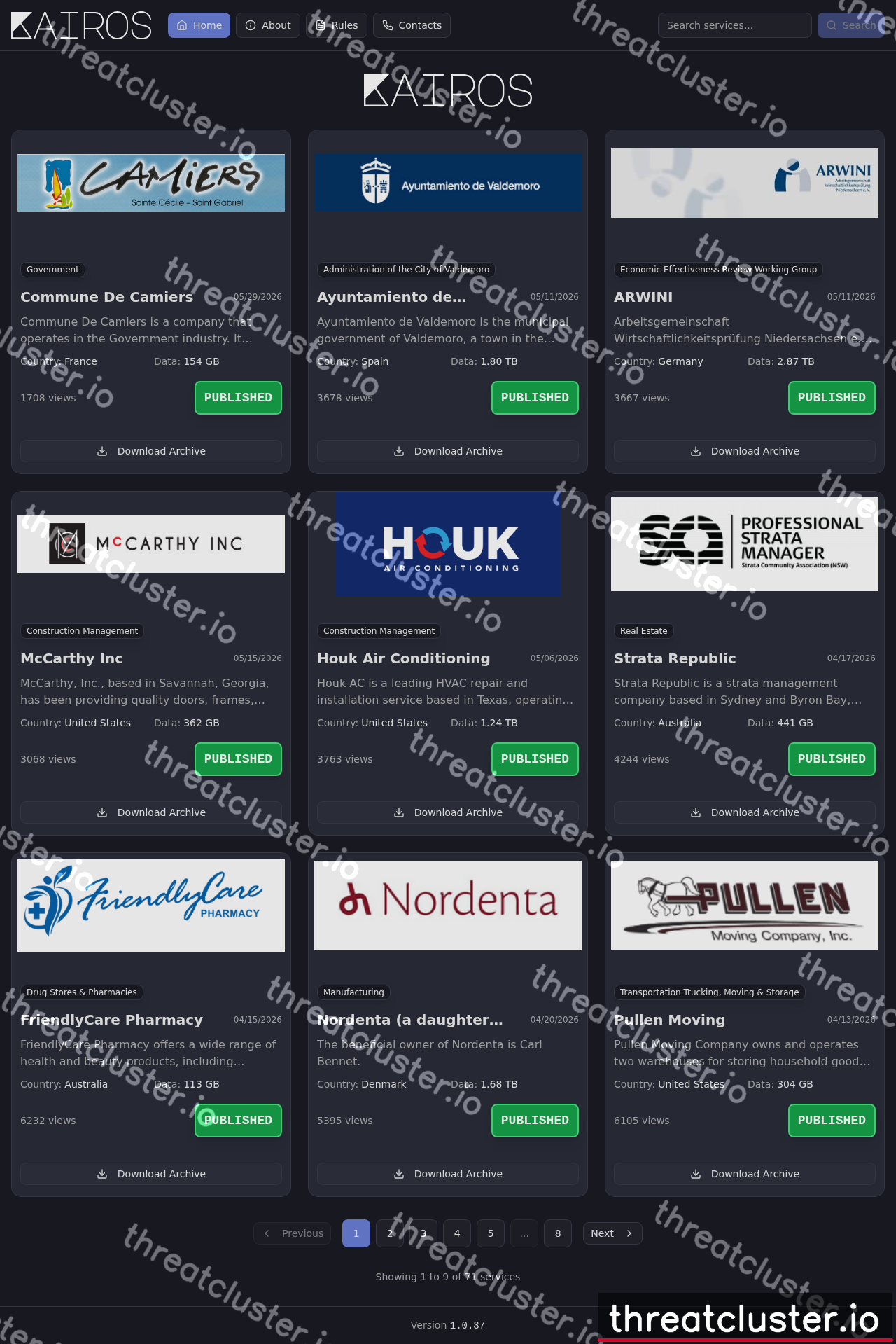 Leak-site post naming Mortensenlawoffices, captured by ThreatCluster
