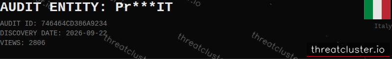Leak-site post naming Pr***IT, captured by ThreatCluster
