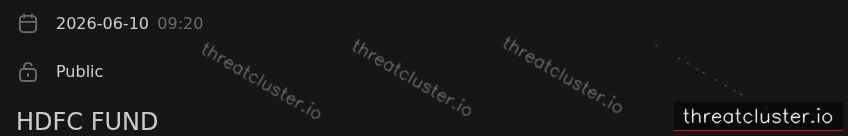 Leak-site post naming HDFC FUND, captured by ThreatCluster