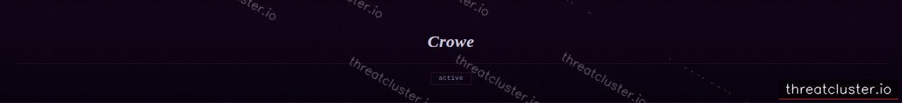 Leak-site post naming Crowe, captured by ThreatCluster