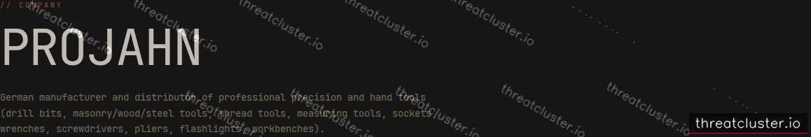 Leak-site post naming PROJAHN, captured by ThreatCluster