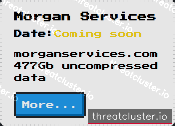 Leak-site post naming Morgan Services, captured by ThreatCluster