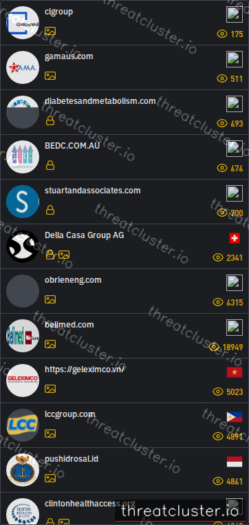 Leak-site post naming clgroup, captured by ThreatCluster