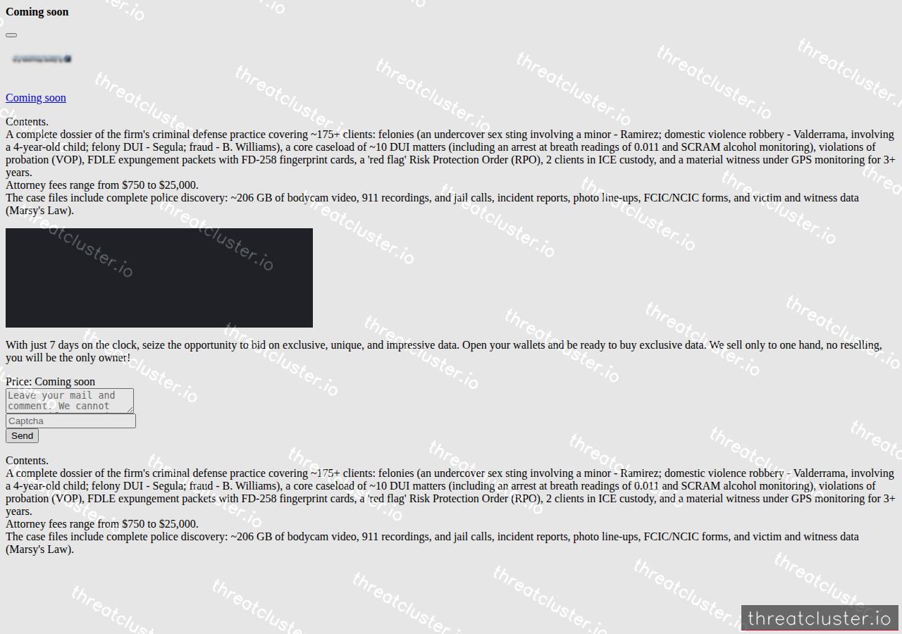 Leak-site post naming NEAD Pro, captured by ThreatCluster