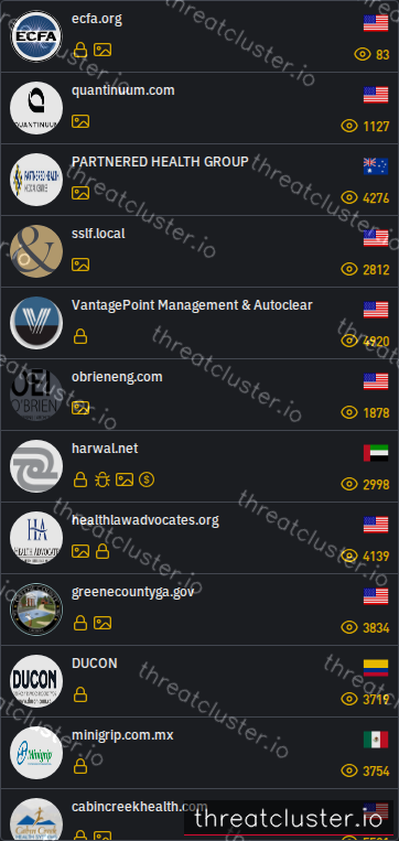Leak-site post naming ecfa.org, captured by ThreatCluster