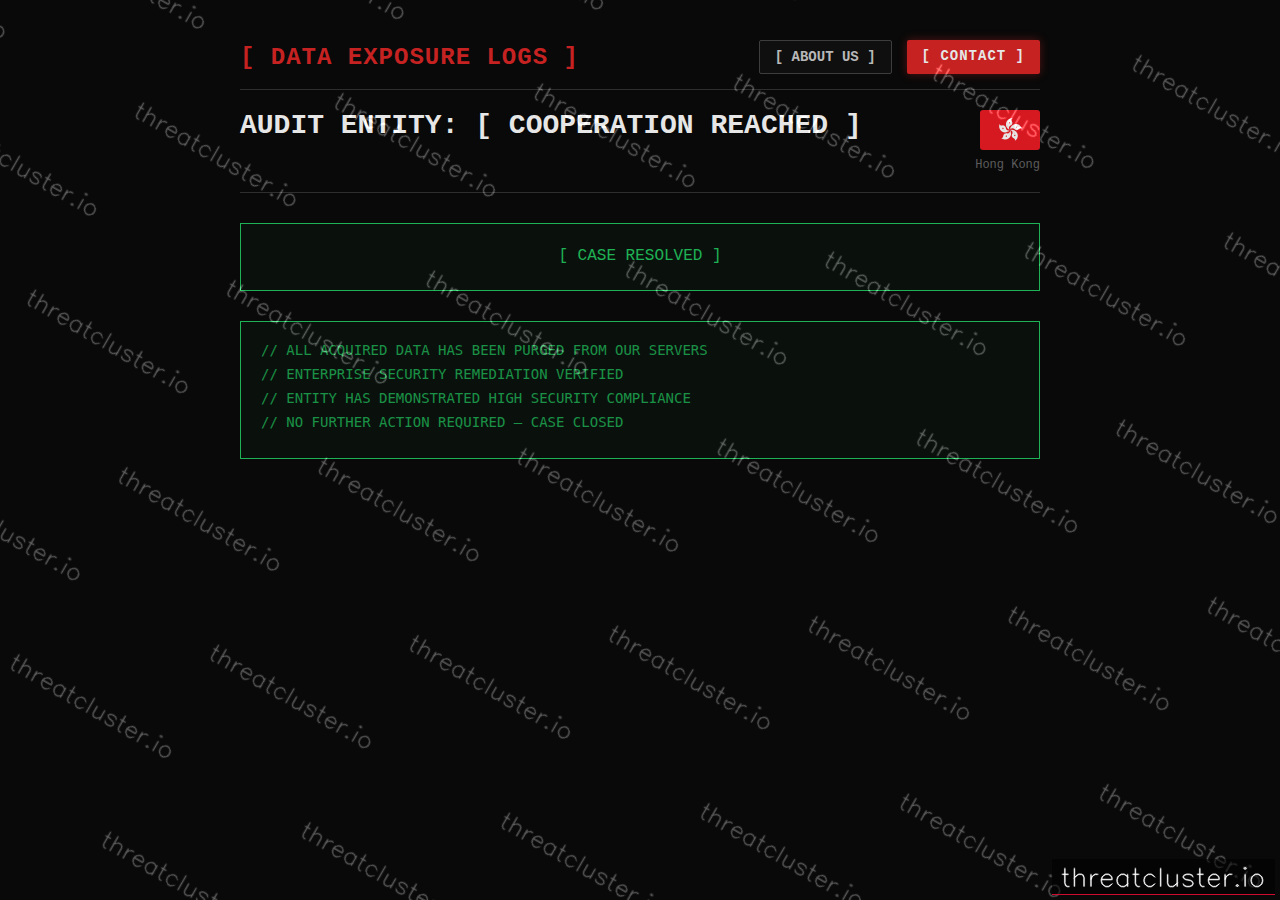 Leak-site post naming Paid Victim CCD233FEE92FFA2D, captured by ThreatCluster