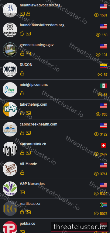 Leak-site post naming minigrip.com.mx, captured by ThreatCluster