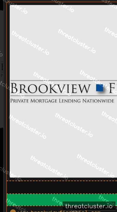 Leak-site post naming Brookview Financial, captured by ThreatCluster