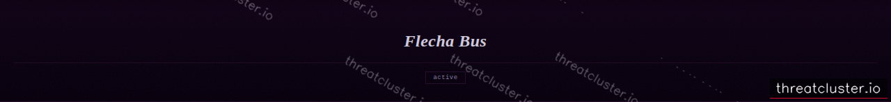 Leak-site post naming Flecha Bus, captured by ThreatCluster
