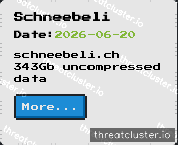 Leak-site post naming Schneebeli, captured by ThreatCluster