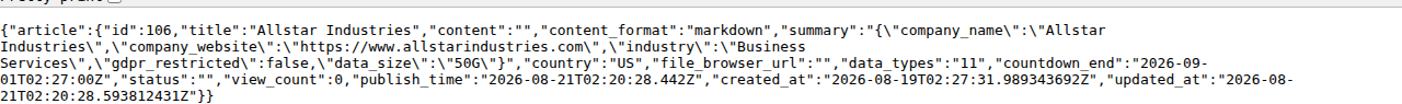 Leak-site post naming Allstar Industries, captured by ThreatCluster