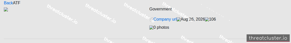 Leak-site post naming ATF, captured by ThreatCluster