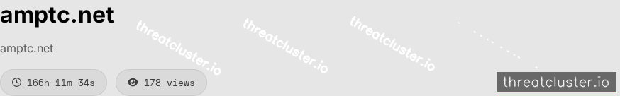 Leak-site post naming amptc.net, captured by ThreatCluster