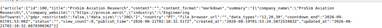 Leak-site post naming ProSim Aviation Research, captured by ThreatCluster
