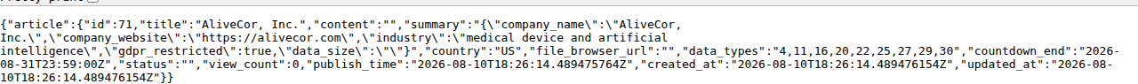 Leak-site post naming AliveCor, Inc., captured by ThreatCluster