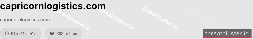 Leak-site post naming capricornlogistics.com, captured by ThreatCluster