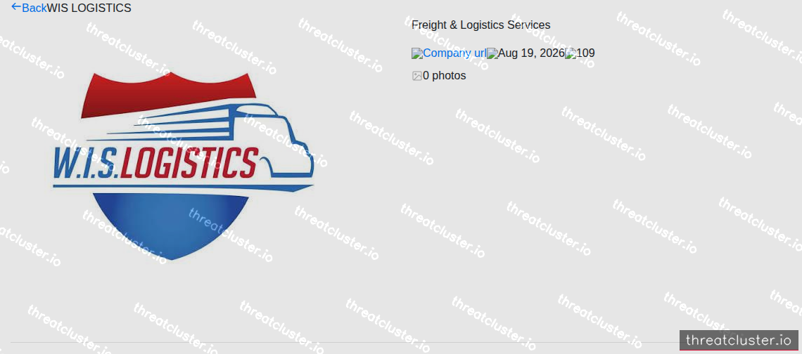 Leak-site post naming WIS LOGISTICS, captured by ThreatCluster