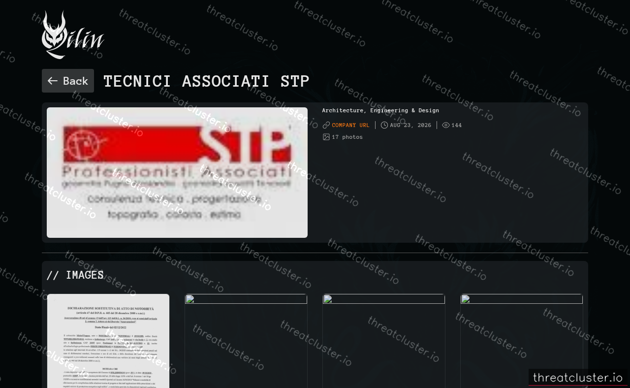 Leak-site post naming Tecnici Associati STP, captured by ThreatCluster