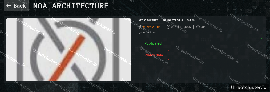 Leak-site post naming MOA Architecture, captured by ThreatCluster