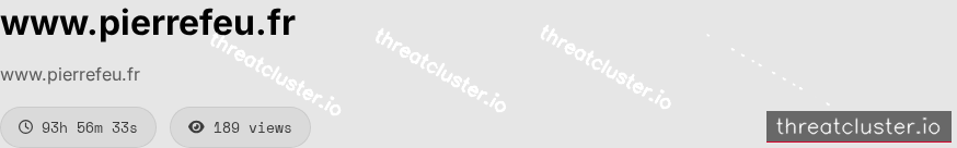 Leak-site post naming www.pierrefeu.fr, captured by ThreatCluster