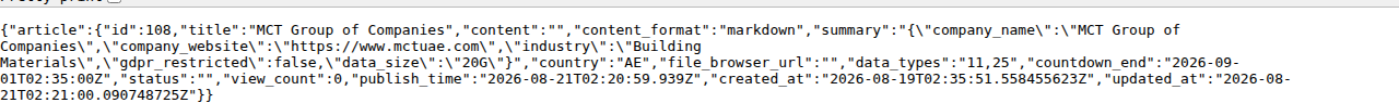 Leak-site post naming MCT Group of Companies, captured by ThreatCluster