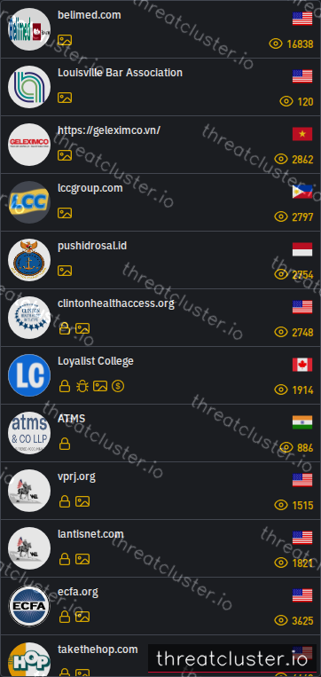 Leak-site post naming Louisville Bar Association, captured by ThreatCluster