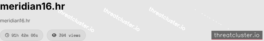 Leak-site post naming meridian16.hr, captured by ThreatCluster
