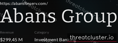 Leak-site post naming Abans Group, captured by ThreatCluster