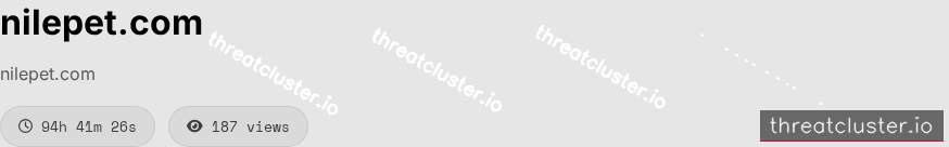 Leak-site post naming nilepet.com, captured by ThreatCluster