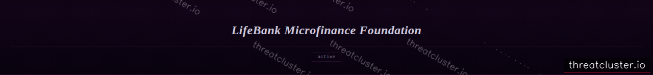 Leak-site post naming LifeBank Microfinance Foundation, captured by ThreatCluster
