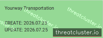 Leak-site post naming Yourway Transportation, captured by ThreatCluster