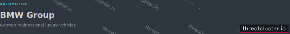 Leak-site post naming BMW Group, captured by ThreatCluster