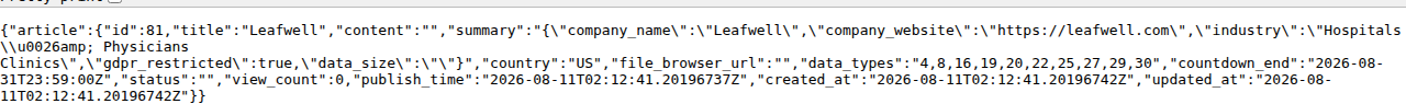 Leak-site post naming Leafwell, captured by ThreatCluster
