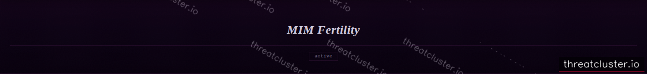 Leak-site post naming MIM Fertility, captured by ThreatCluster