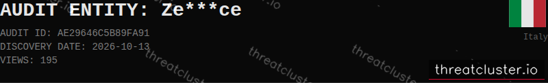 Leak-site post naming Ze***ce, captured by ThreatCluster
