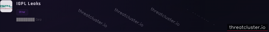 Leak-site post naming IGPL, captured by ThreatCluster
