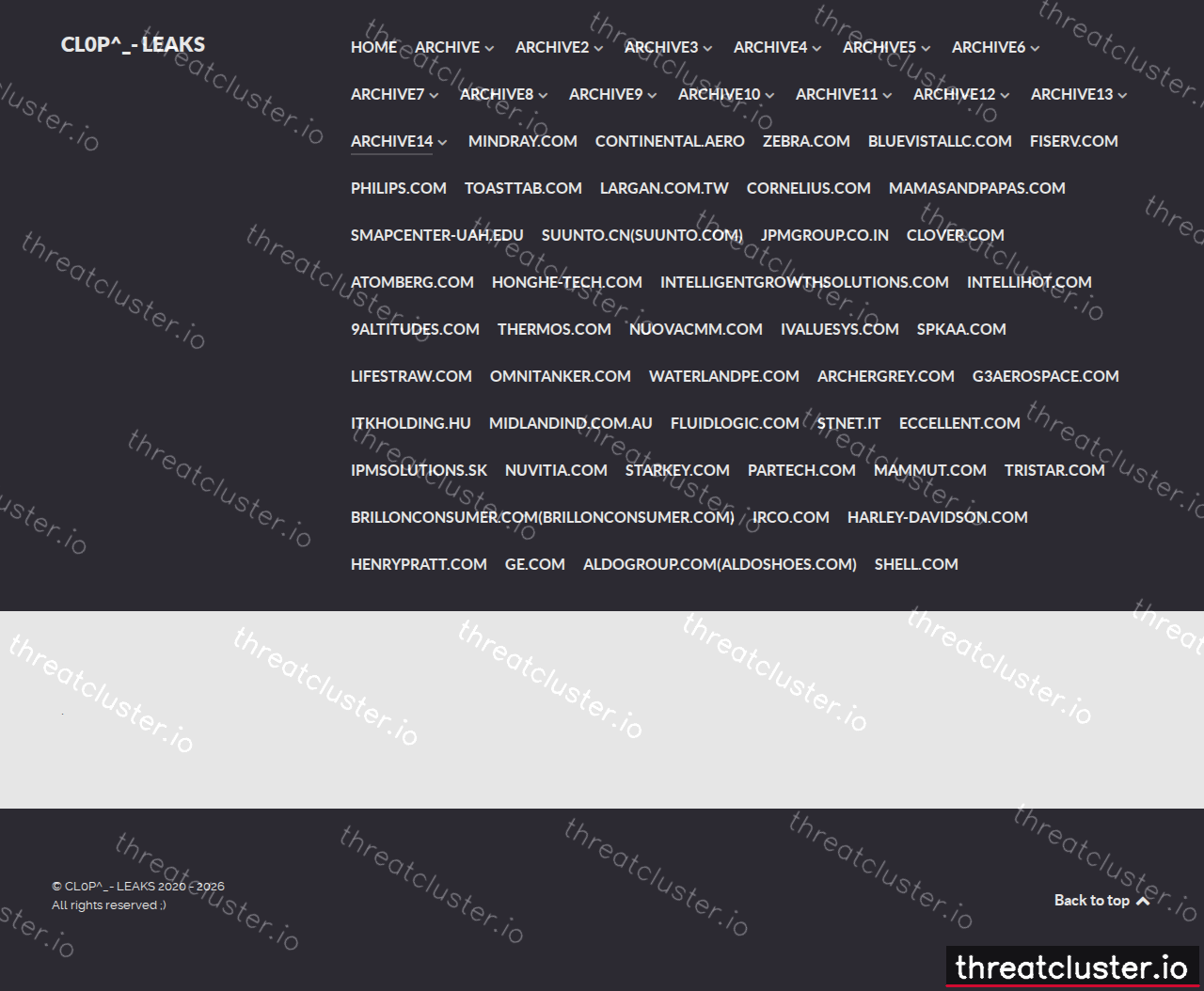 Leak-site post naming DAD-CO.TH, captured by ThreatCluster