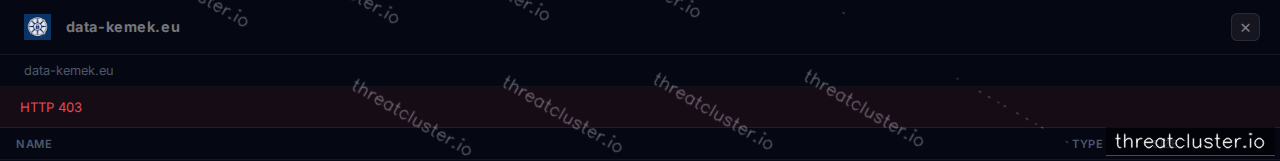Leak-site post naming KEMEK, captured by ThreatCluster