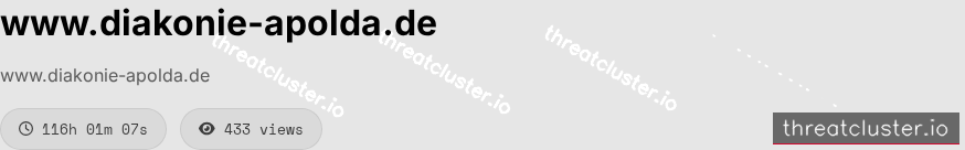 Leak-site post naming www.diakonie-apolda.de, captured by ThreatCluster