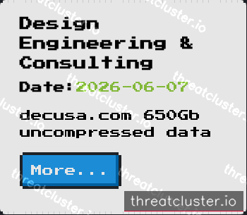 Leak-site post naming Design Engineering & Consulting, captured by ThreatCluster