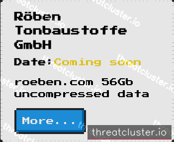 Leak-site post naming Röben Tonbaustoffe GmbH, captured by ThreatCluster
