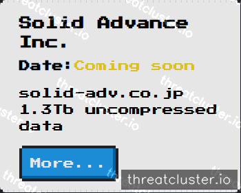 Leak-site post naming Solid Advance Inc., captured by ThreatCluster