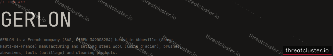 Leak-site post naming GERLON, captured by ThreatCluster