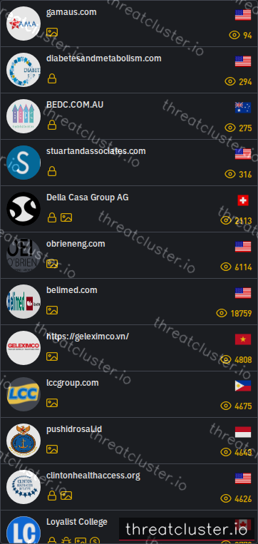 Leak-site post naming gamaus.com, captured by ThreatCluster