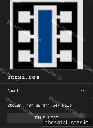 Leak-site post naming iccsi.com, captured by ThreatCluster