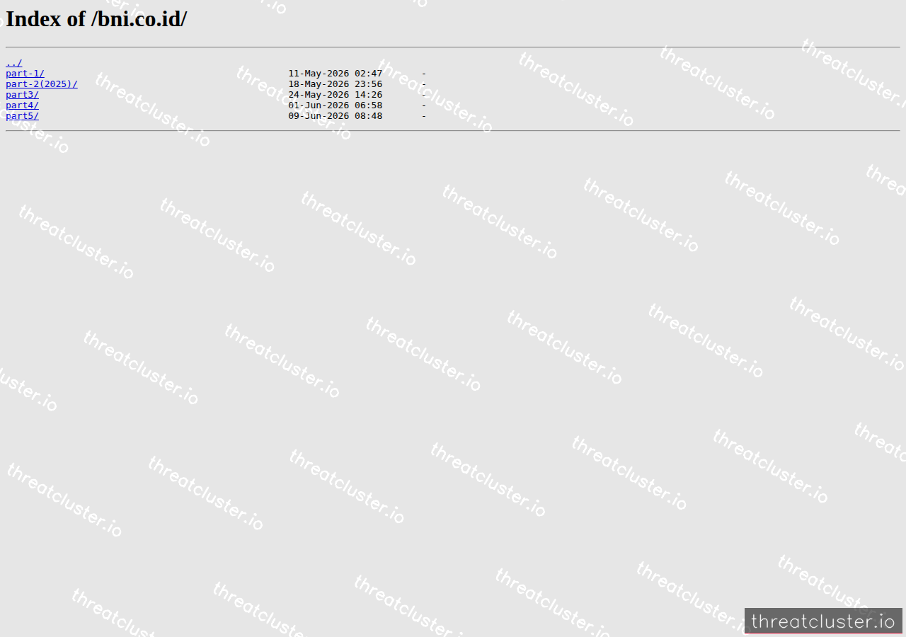Leak-site post naming Bni.co.id bank of indonesia free data., captured by ThreatCluster