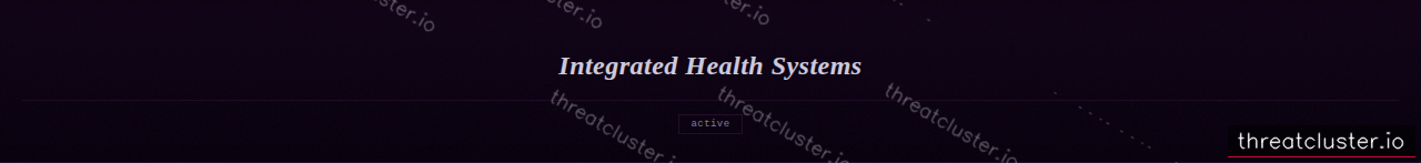 Leak-site post naming Integrated Health Systems, captured by ThreatCluster