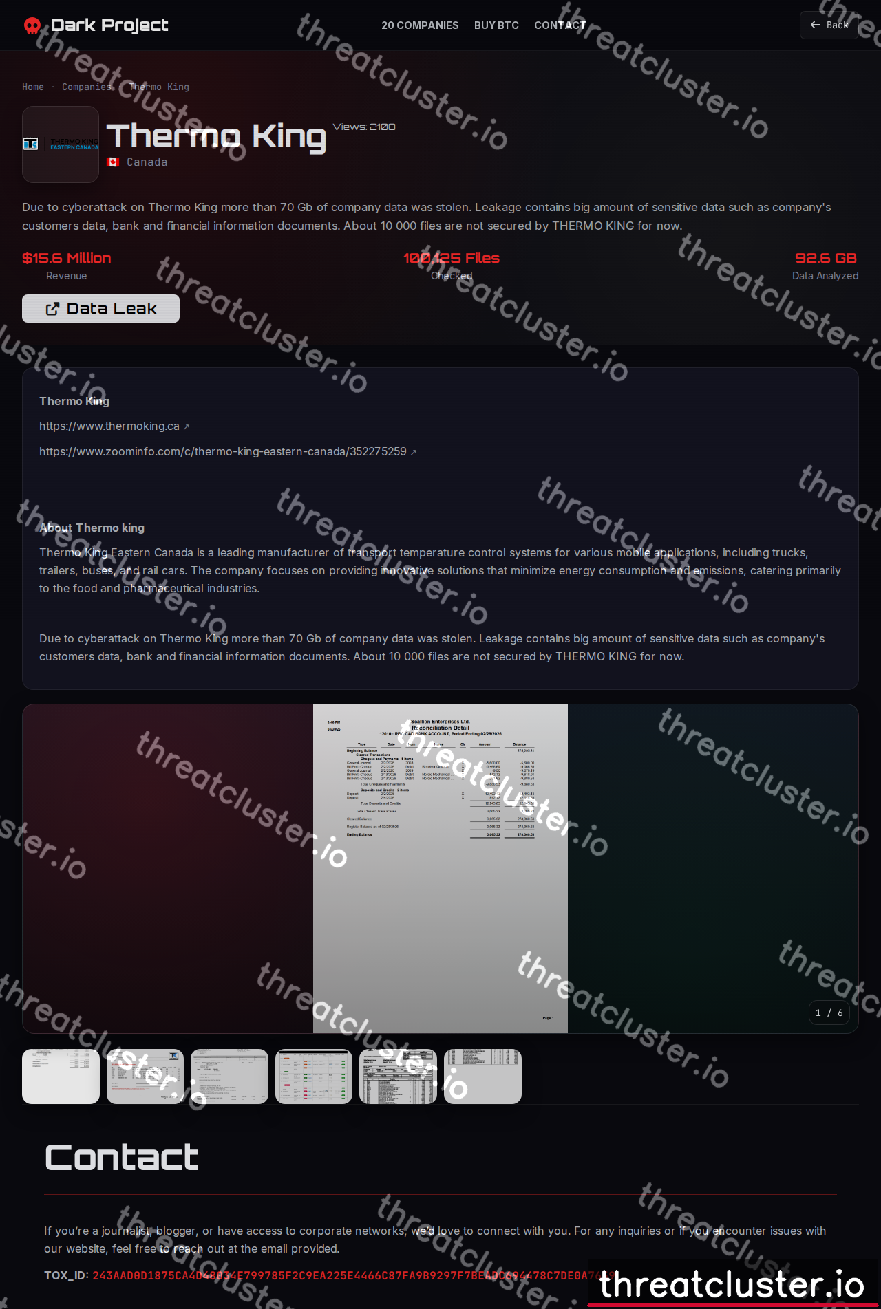 Leak-site post naming Design-Aire Engineering, INC, captured by ThreatCluster