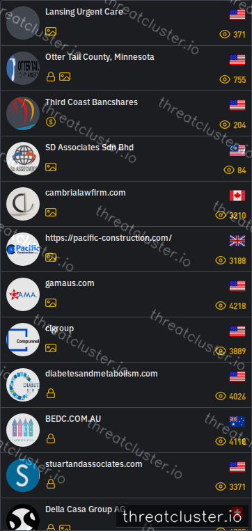 Leak-site post naming SD Associates Sdn Bhd, captured by ThreatCluster