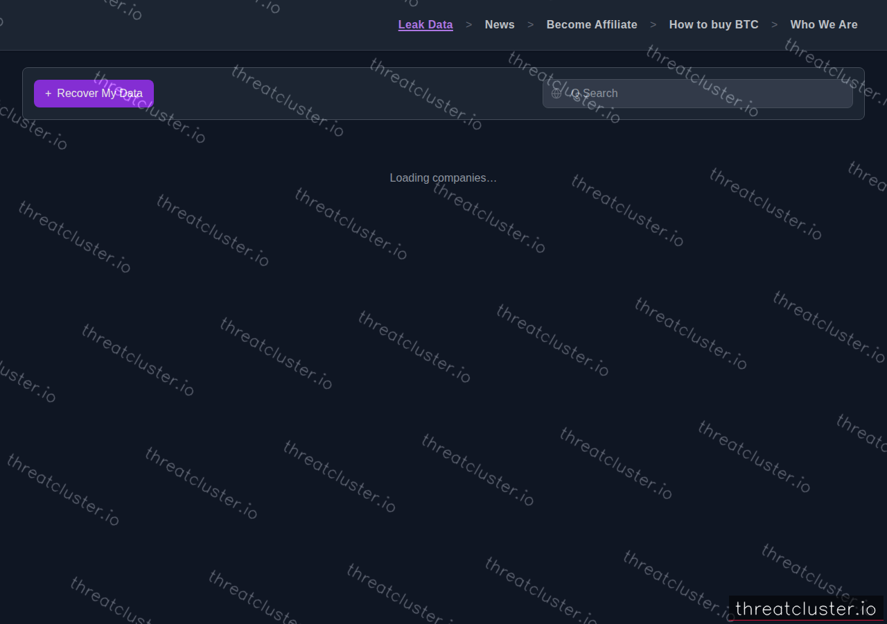 Leak-site post naming Blanco & Etcheverry, captured by ThreatCluster